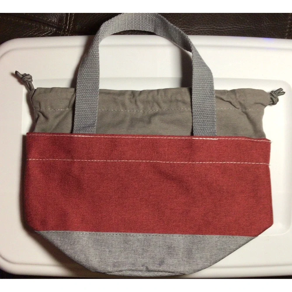 Lock N Lock Mini Drawstring Cavas Bag Brick/Grey ‎ 7x7x6